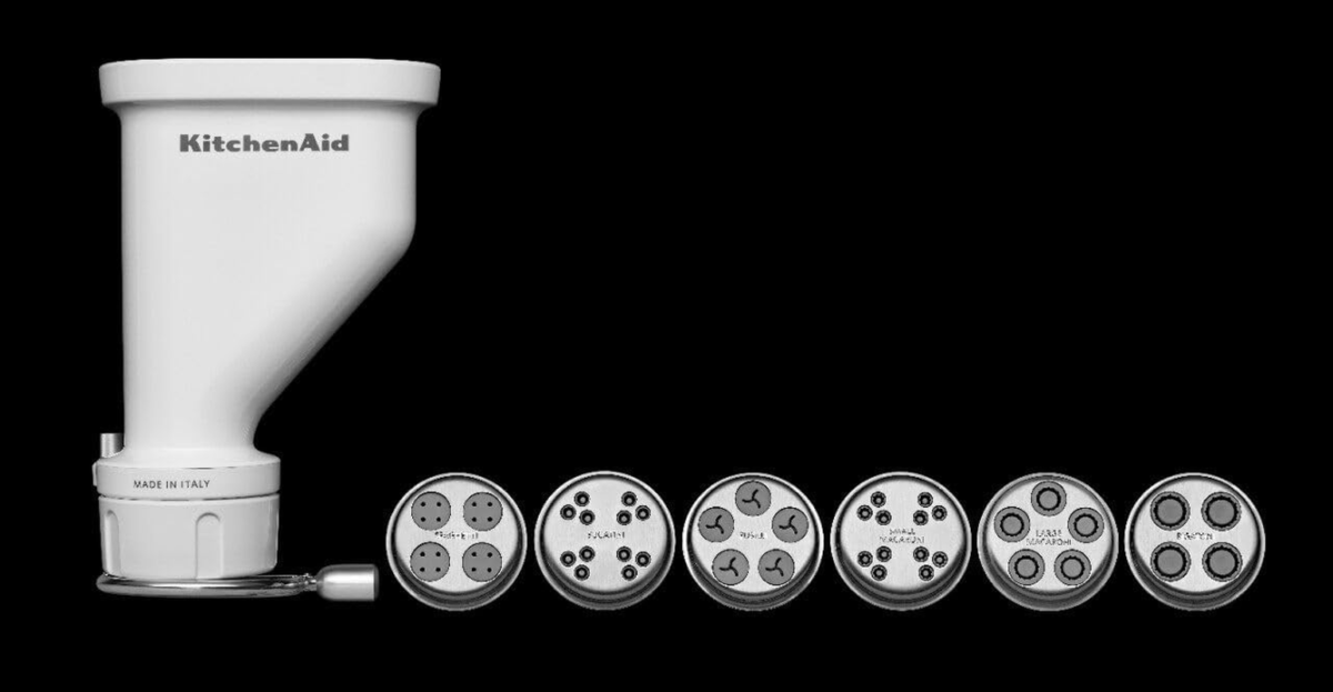 KSMPEXTA Gourmet Pasta Press Attachment with 6 Interchangeable Pasta Plates, White - Image 4