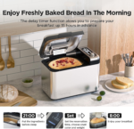 Bread Maker, 3.3LB Larger Bread Machine 15-In-1 Stainless Steel & Nonstick Ceramic Pan & Auto Nut Dispenser Bread Maker Machine Full Touch Panel with Gluten Free White Wheat Rye French Pizza - Image 4