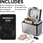 Bread Maker, 3.3LB Larger Bread Machine 15-In-1 Stainless Steel & Nonstick Ceramic Pan & Auto Nut Dispenser Bread Maker Machine Full Touch Panel with Gluten Free White Wheat Rye French Pizza - Image 8